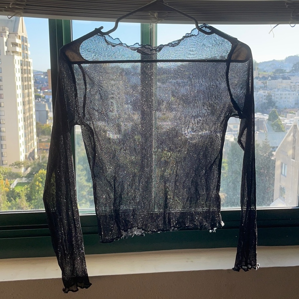Brandy Melville mesh sparkle top